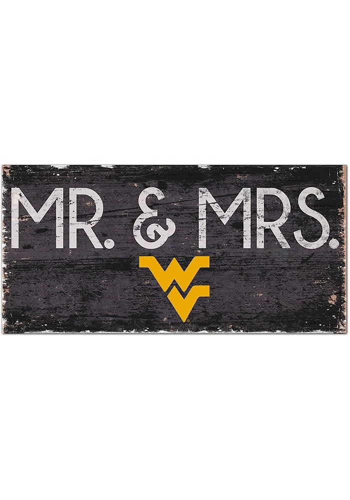 West Virginia Mountaineers Mr and Mrs Sign - Blue