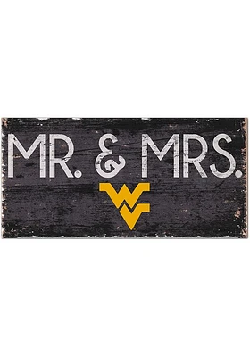 West Virginia Mountaineers Mr and Mrs Sign - Blue