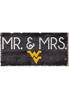 West Virginia Mountaineers Mr and Mrs Sign - Blue