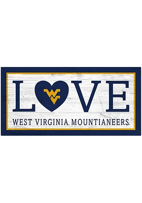 West Virginia Mountaineers Love 6x12 Sign - Blue