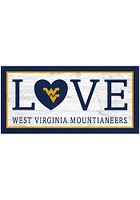 West Virginia Mountaineers Love 6x12 Sign - Blue