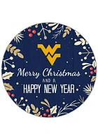 West Virginia Mountaineers Merry Christmas and New Year Circle Sign - Blue