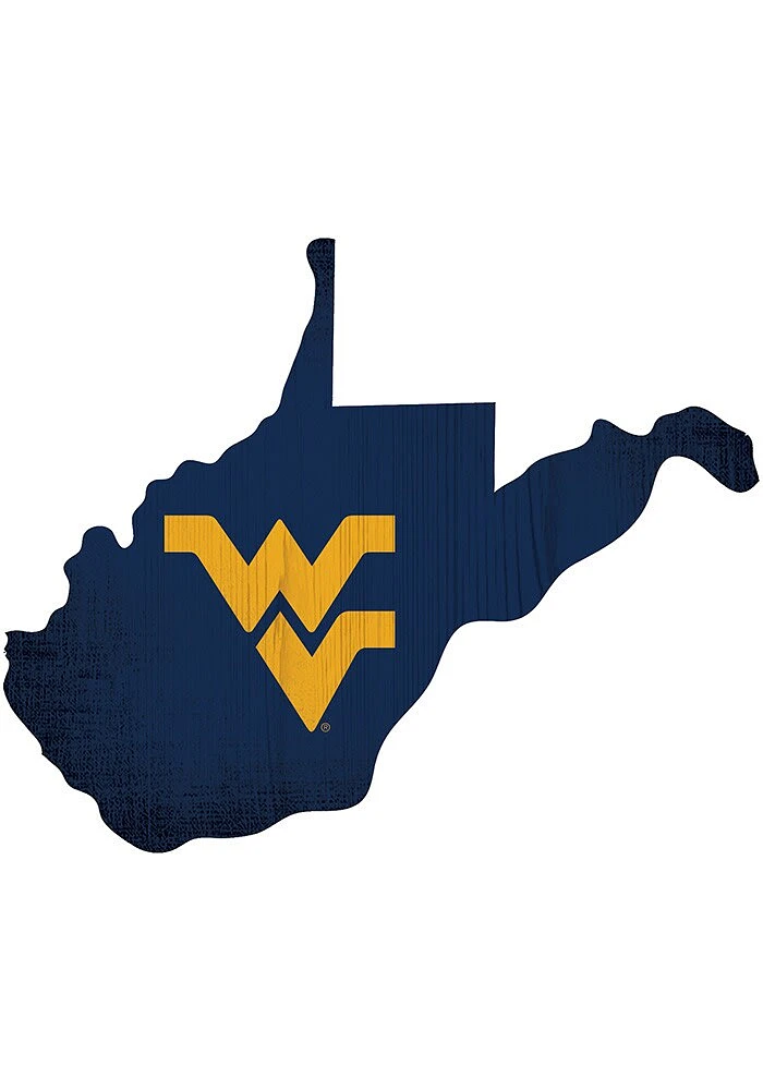 West Virginia Mountaineers State Cutout Sign - Blue