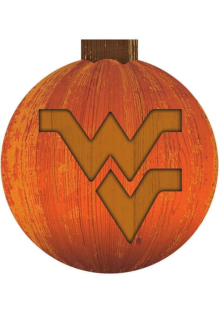 West Virginia Mountaineers Halloween Pumpkin Sign - Blue