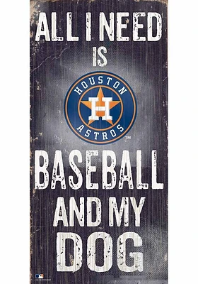 Houston Astros Baseball and My Dog Sign - Navy Blue