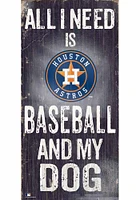 Houston Astros Baseball and My Dog Sign - Navy Blue