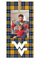West Virginia Mountaineers Plaid Clothespin Sign - Blue