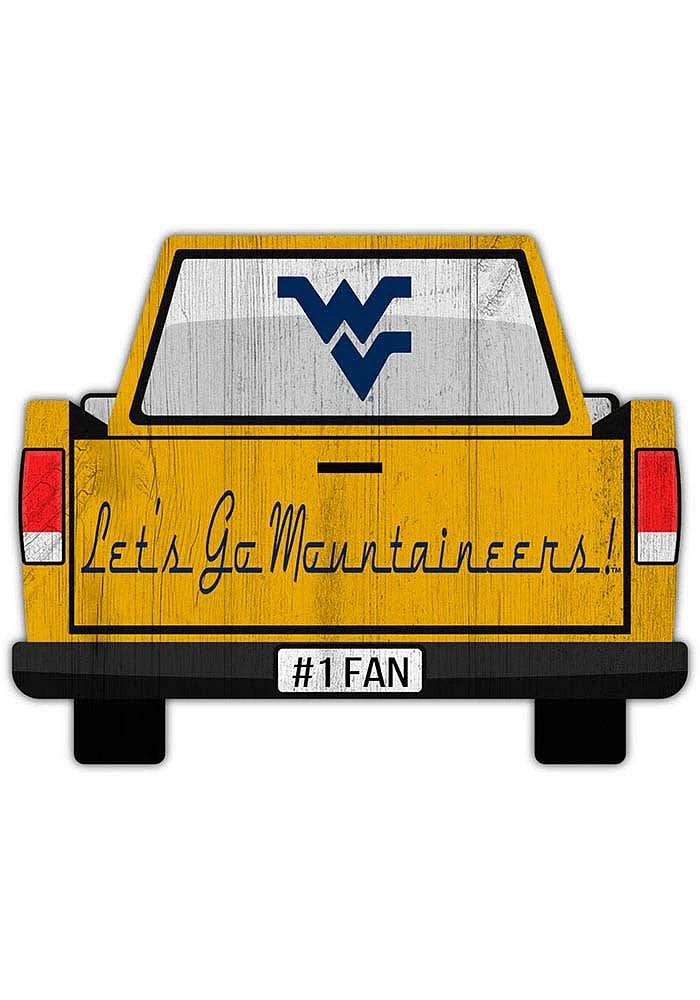 West Virginia Mountaineers Truck Back Cutout Sign - Blue