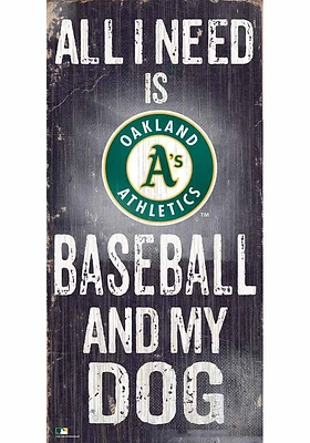 Oakland Athletics Baseball and My Dog Sign - Green