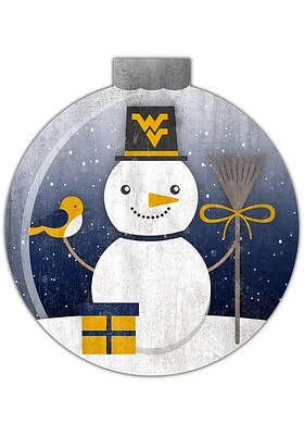 West Virginia Mountaineers Snowglobe 12 Inch Sign - Blue