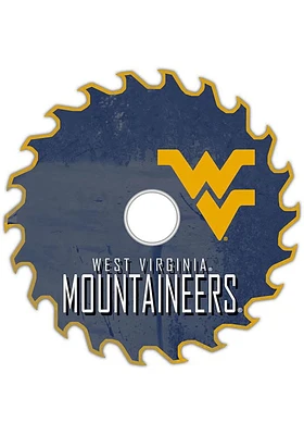West Virginia Mountaineers Rust Circular Saw Sign - Blue