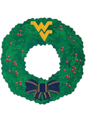 West Virginia Mountaineers Team Wreath 16 Inch Sign - Blue