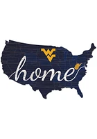 West Virginia Mountaineers USA Shape Cutout Sign - Blue