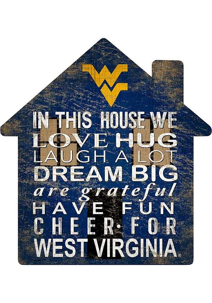 West Virginia Mountaineers 12 inch House Sign - Blue