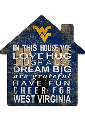 West Virginia Mountaineers 12 inch House Sign - Blue