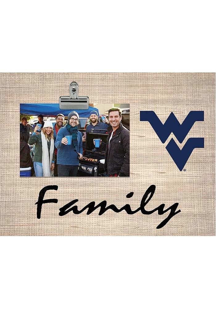 West Virginia Mountaineers Family Burlap Clip Picture Frame - Blue