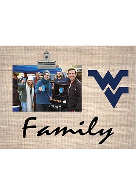 West Virginia Mountaineers Family Burlap Clip Picture Frame - Blue