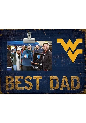 West Virginia Mountaineers Best Dad Clip Picture Frame - Blue