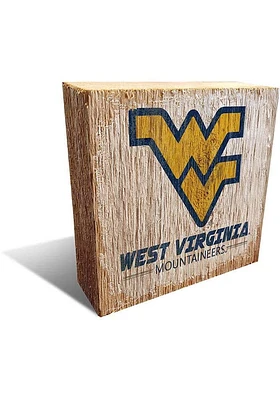 West Virginia Mountaineers Logo Block Sign - Blue