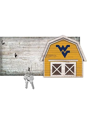 West Virginia Mountaineers Team Barn Key Holder Sign - Blue