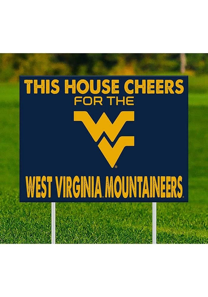 West Virginia Mountaineers This House Cheers For Yard Sign - Blue
