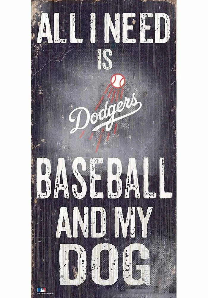 Los Angeles Dodgers Baseball and My Dog Sign - Blue