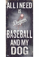 Los Angeles Dodgers Baseball and My Dog Sign - Blue