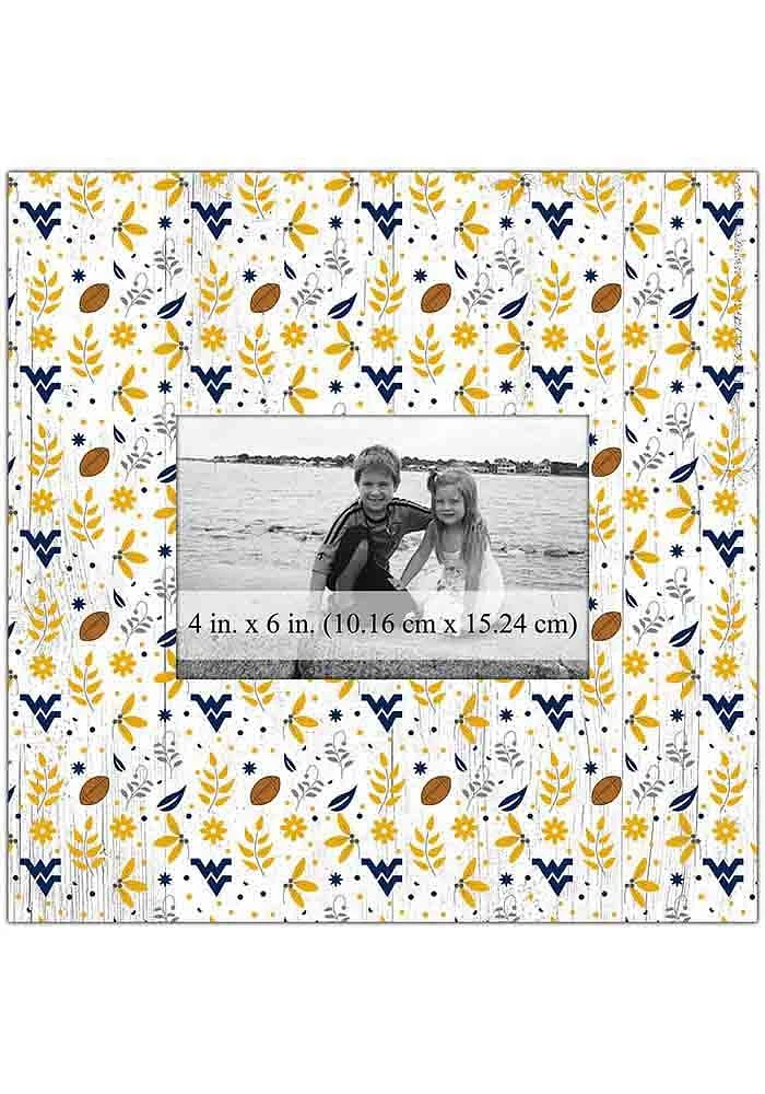 West Virginia Mountaineers Floral Pattern Picture Frame - Blue