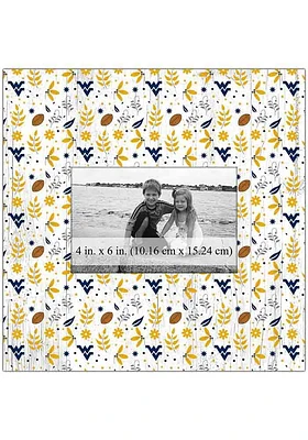 West Virginia Mountaineers Floral Pattern Picture Frame - Blue
