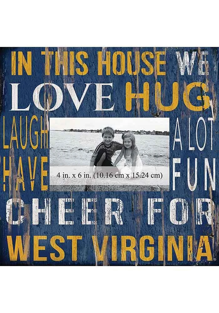 West Virginia Mountaineers In This House 10x10 Picture Frame - Blue