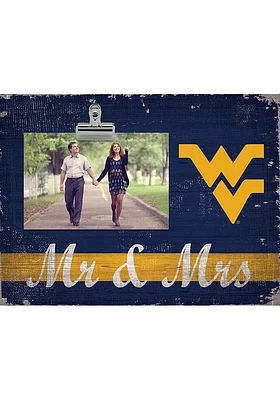 West Virginia Mountaineers Mr and Mrs Clip Picture Frame - Blue