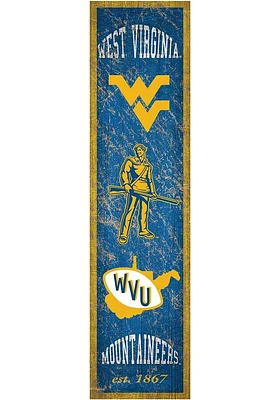 West Virginia Mountaineers Heritage Banner 6x24 Sign - Blue