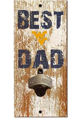 West Virginia Mountaineers Best Dad Bottle Opener Sign - Blue