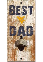 West Virginia Mountaineers Best Dad Bottle Opener Sign - Blue