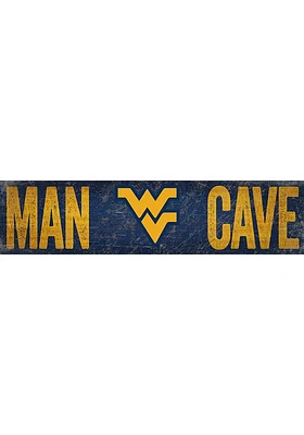 West Virginia Mountaineers Man Cave 6x24 Sign - Blue
