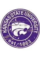 K-State Wildcats Established Date Circle 24 Inch Sign - Purple