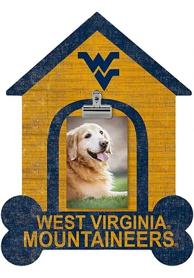 West Virginia Mountaineers Dog Bone House Clip Picture Frame - Blue