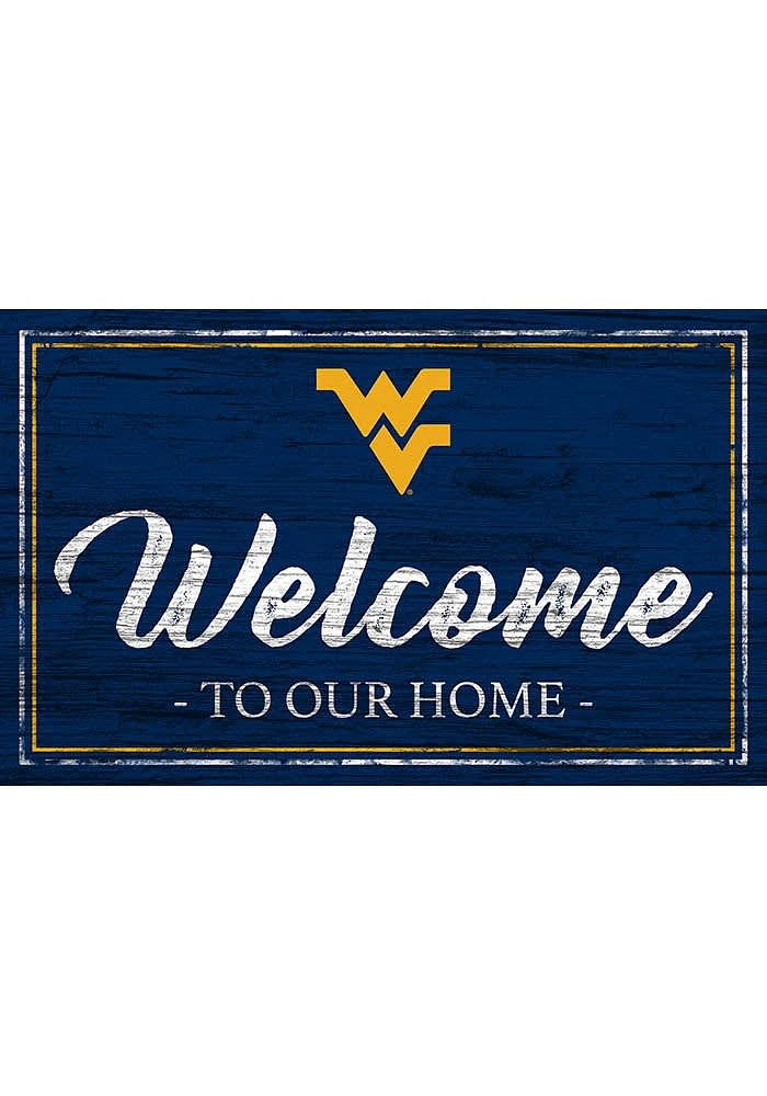 West Virginia Mountaineers Team Welcome 11x19 Sign - Blue