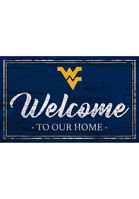 West Virginia Mountaineers Team Welcome 11x19 Sign - Blue