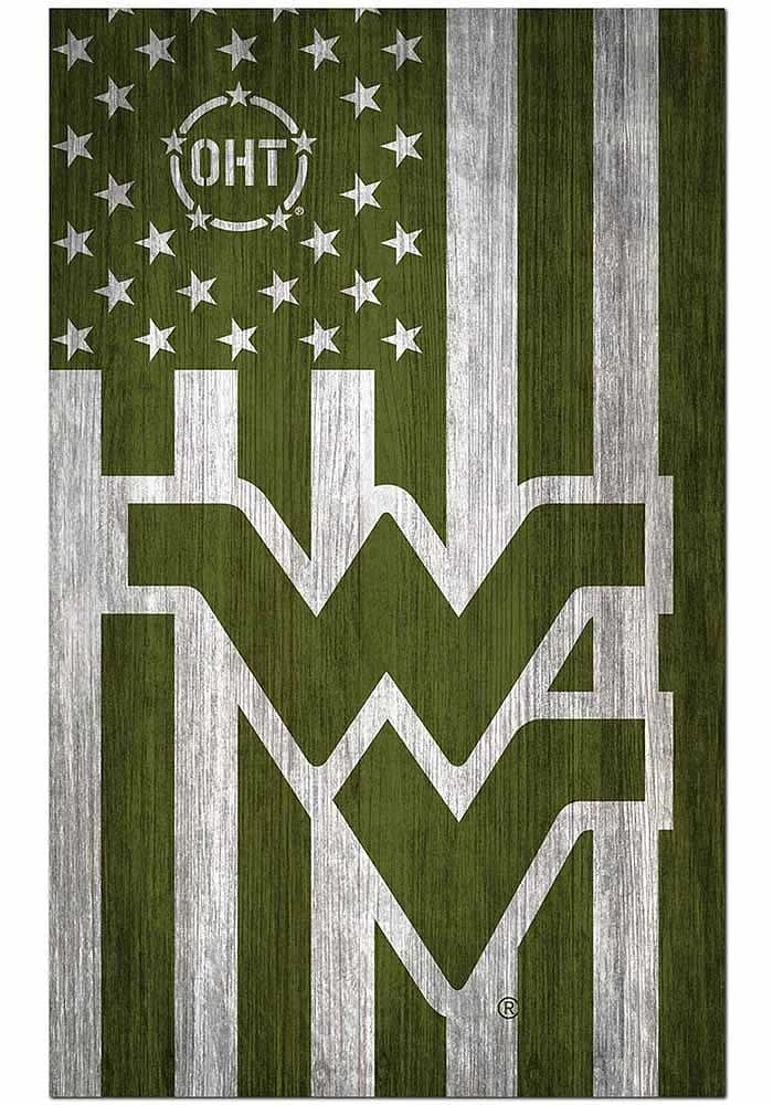 West Virginia Mountaineers 11x19 OHT Military Flag Sign - Blue
