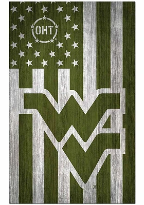 West Virginia Mountaineers 11x19 OHT Military Flag Sign - Blue