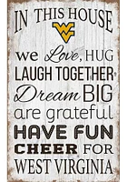 West Virginia Mountaineers In This House 11x19 Sign - Blue