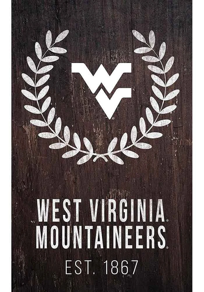 West Virginia Mountaineers Laurel Wreath Sign - Blue
