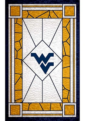 West Virginia Mountaineers Stained Glass Sign - Blue