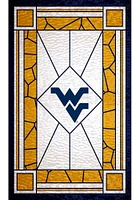 West Virginia Mountaineers Stained Glass Sign - Blue