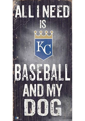 Kansas City Royals Baseball and My Dog Sign - Blue