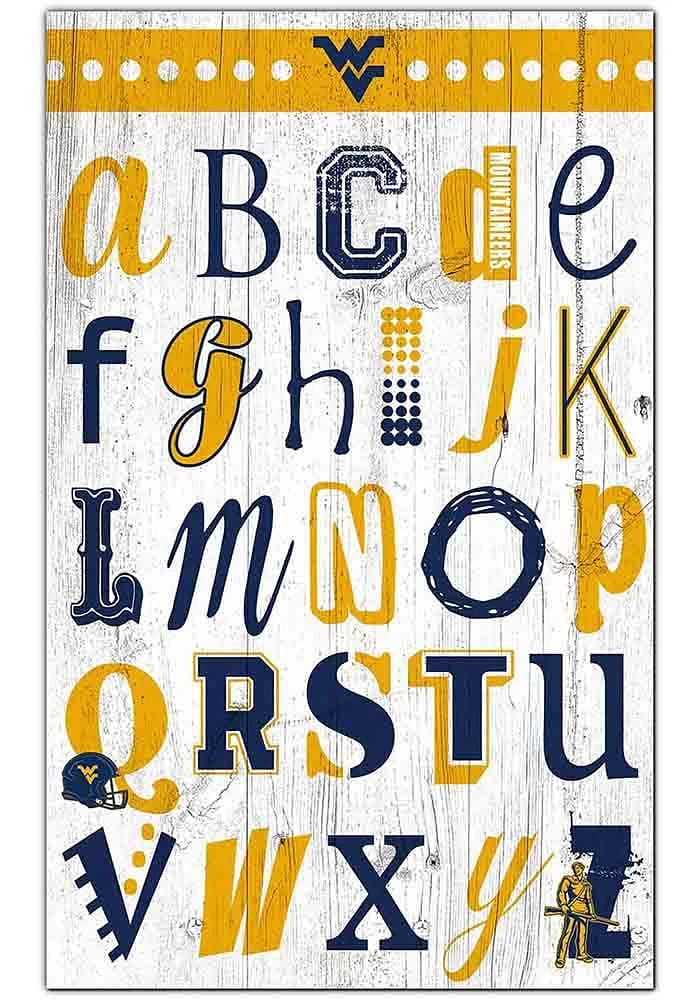 West Virginia Mountaineers Alphabet Sign - Blue