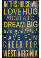West Virginia Mountaineers In This House Sign - Blue
