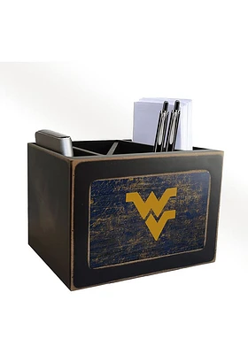 West Virginia Mountaineers Distressed Desktop Organizer Desk Accessory
