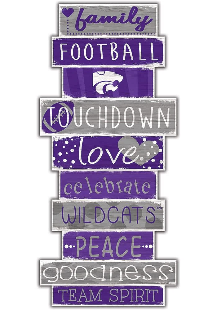 K-State Wildcats Celebrations Stack 24 Inch Sign - Grey
